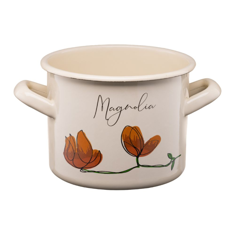 Garnek emaliowany FLORES 14cm/1,5l wzór 1